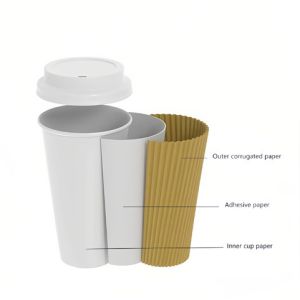 China Disposable Kraft Ripple Mini Cups 315ml Biodegradable Hot Drink Cups on sale