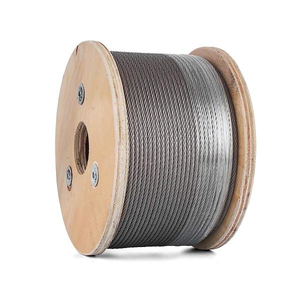 304 Aircraft 7 x 19 Strands Construction Stainless Steel Cable Rail Type of Core