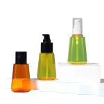 PET Clear Lotion Bottle Cosmetic Hair Oil Empty Bottle 70ml With Black Pump Head
