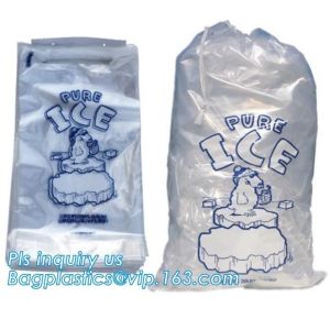LDPE ice bag on roll, eco-friendly Wicket ice bags, HDPE/LDPE ice packing