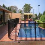 Black Powder Coated Decorative Metal Picket Fence Garrison Fence Panel 2.1x2.4m
