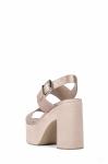 JBW0503 Marca Blue Womens Wedge Heeled Shoes Patented Leather