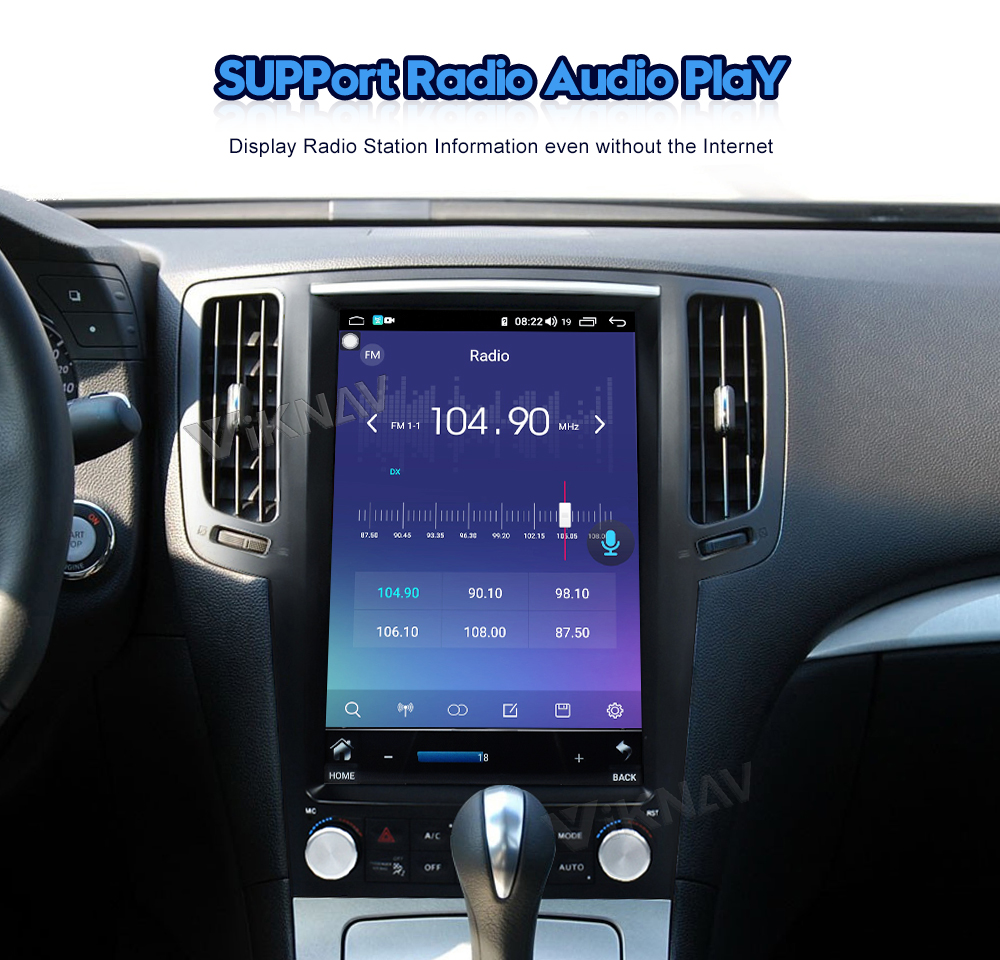 Viknav Car Radio For Infiniti G25 G37 (2004-2013)12.1 Inch Android13 Rear View Navigation GPS Original Car Function