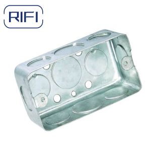 Utility Rectangle Steel Electrical Junction Box With Raised Grounding Screw