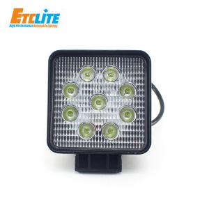 China Etclite High Power Super Bright Motorcycle 3 Inch 27W Lamp Square 4X4 Truck Offroad Led Work Light factory