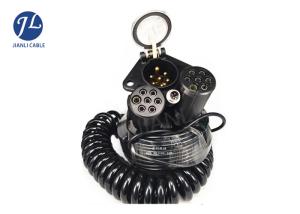 China Electrica Coiled Wire Cable 7 Plug To 3 Cameras For Bus Lorry Monitor System factory