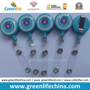 China Plastic Sky Blue Retractable ID Card Clip Badge Holder Reel factory