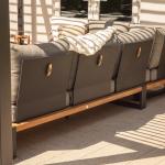 Modern Stylish Teak Wood Outdoor Corner Sofa Lounge Set for Commercial Hotel