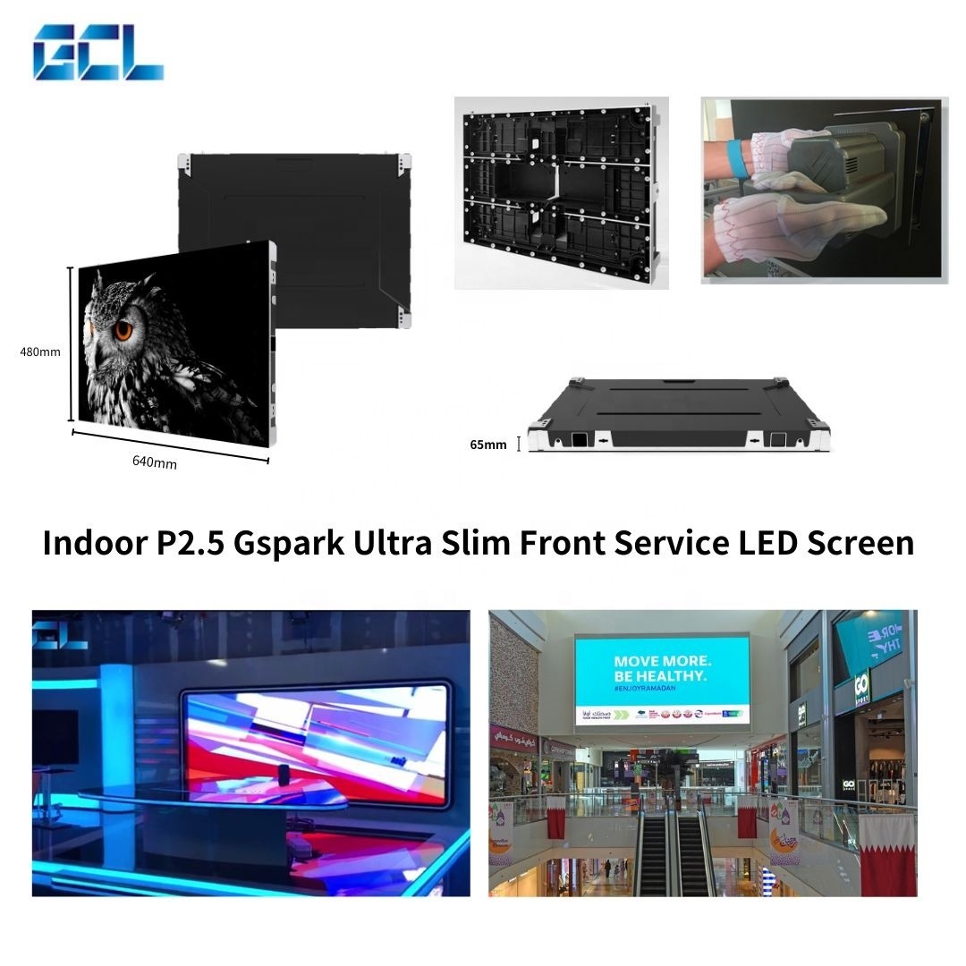 100 Hours Lifespan Indoor LED Screen Ultra Slim Full Front Service 4 3 Ratio 640*480mm
