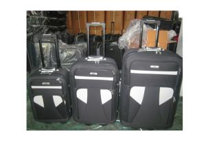 China Carry On Luggage Suitcase Bag Set Of 3 Iron Trolley Framed With 8 Strong Wheels factory