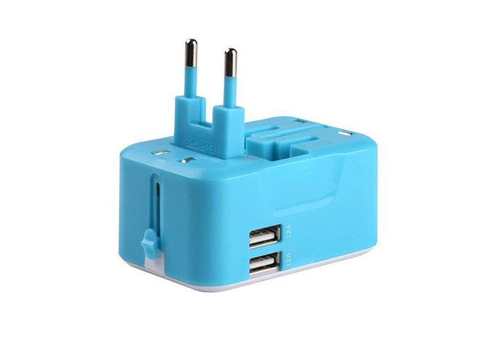 Promotional gifts All in ONE World Travel Plug Power Adapter Dual USB Universal Converter Plug