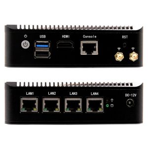 China 4 Gigabit LAN Fanless Firewall PC Quad Core Atom Bay Trail E3845 Support Mikrotik PFsense on sale China 4 Gigabit LAN Fanless Firewall PC Quad Core Atom Bay Trail E3845 Support Mikrotik PFsense on sale