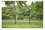 Beaumont 3 Rail Tubular Metal Fence 40.4 In. H X 49.6 In. W Black Steel