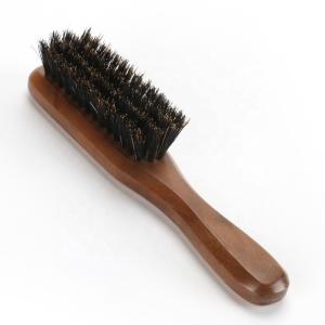 China Boar Bristle Beard Brush Comb Set Black Color Wood Material for Men Beard Hair Grooming factory