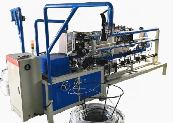 PLC Double Wire Weaving Semi Automatic Chain Link Fencing Machine With