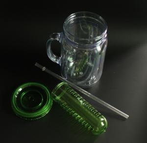 China 600ml mason jar with straw/double wall tumbler factory
