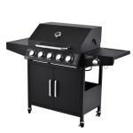 141*55*109 cm Garden 304 Ss 10000Btu 5 Burner Gas Smoke Grill Machine With Side