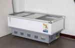 Commercial Direct Cooling Glass Door Display Freezer Horizontal Island Cabinet