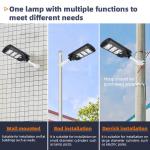 12V 250w LED Solar Street Lights Smart Control Brightness Panel Lamp