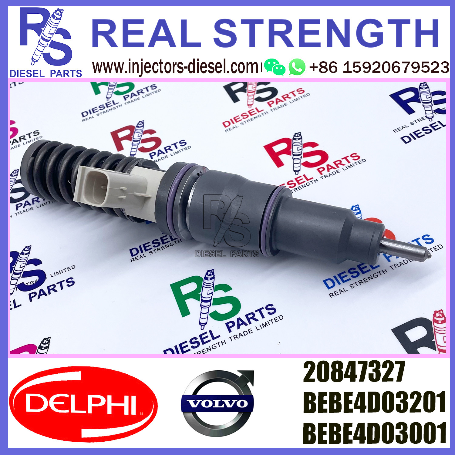 DELPHI 4pin 20847327 Diesel pump Injector V-O-L-V 20847327 BEBE4D03201 BEBE4D03001 E3.18 for V-O-L-V D12 TIER 3