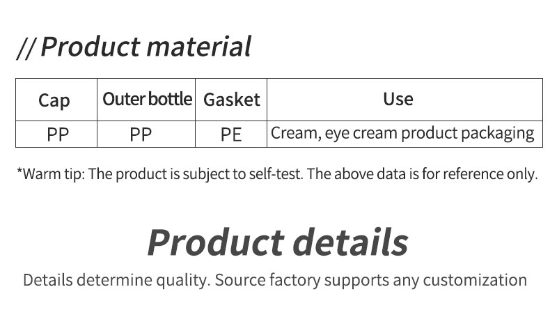 Round Shape Eye Cream Bottle for Cosmetic Packaging from Acrylic Plastic