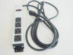 Waterproof Rack Mount PDU Power Strip 4 Way , Multi Port Extension Cord Heavy