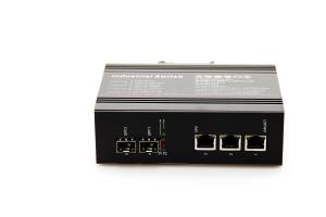 China Unmanaged 5 port industrial ethernet switch 2* 1000M FX + 3*10/100/1000M TX factory