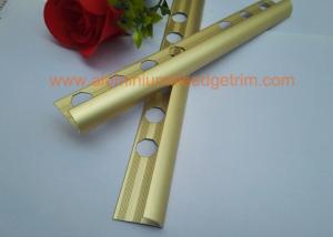 China Matt Golden Round Aluminium Tile Edge Trim 10mm X 2500mm For Ceramic Tile Corner factory