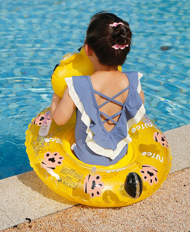 Unisex Inflatable Pool Float Ring for Kids Prevents Rollovers and Provides Endless Fun