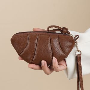 China Korean-Style Croissant-Shaped Wallet Minimalist Texture Pouch Large-Capacity Coin Purse Simple Solid-Color Storage Bag factory