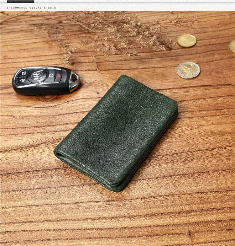 Simple Coin Purse for Men Vegetable Tanned Cowhide Leather and Genuine Leather Buckle