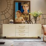 Simple Modern Design Wood Cabinet High Gloss White Tv Stand
