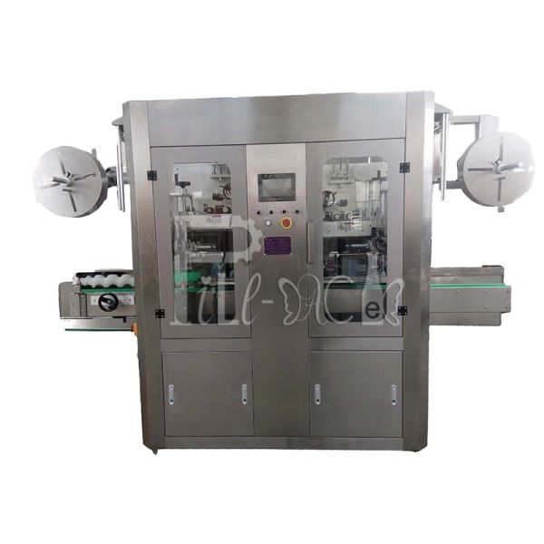 China Double Head Stretch Sleeve Applicator Machine PLC Programmable Control factory