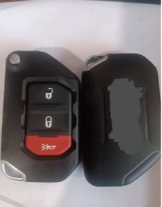 China Jeep Wrangler OHT1130261 Keyless Flip Car Remote Key For 433Mhz 2+1 Button factory
