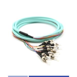 China 12 Strand Fiber Optic Pigtail ST UPC OM3 Multimode Fiber Pigtail 50/125 LSZH 3m factory