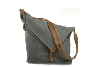 China Custom Canvas Bag High Quality Gray Mens Canvas Messenger Bag factory