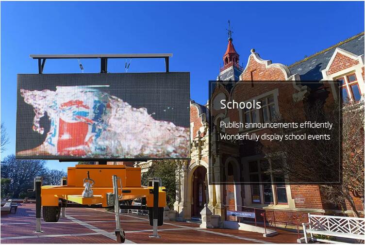 1pcs Outdoor Highway Traffic LED Message Board Screen with Trailer 256*128 32768 Dots