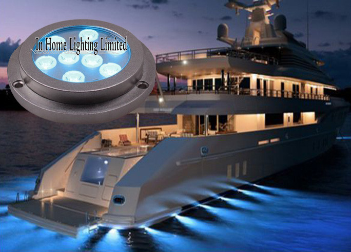 27 W Blue Underwater Boat Lights / Remote Control Marine Spotlight