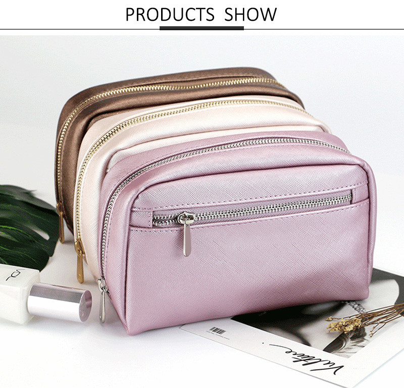 Factory Wholesale Waterproof PU Makeup Organizer Bag Compartments
