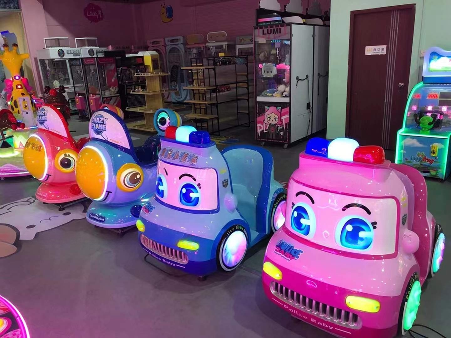 Electric coin swing game machine kids luxury kiddie rides with fiberglass material