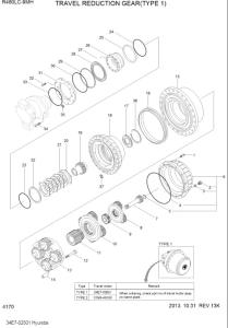China Excavator R480LC-9 Travel Reduction Gearbox 34E7-02500 Gearbox For Hyundai Excavator factory