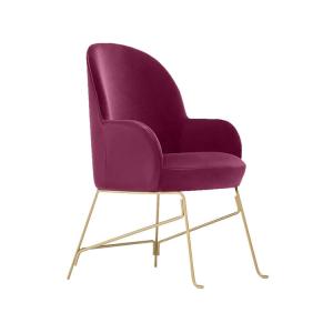 China Beetley Contemporary Red Leather Accent Chairs For Living Room Metal Base factory