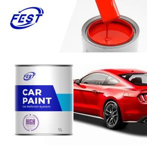 China HS030 Slow Hardener 2k Topcoat Solid Color Paint Car Paint Repair Red factory