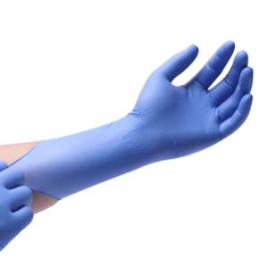 China Anti Impact Blue Nitrile Powder Free Disposable Gloves factory