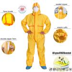 Wide Range Chemical Hazard Protection Coverall High Level Liquid Jet Resistant