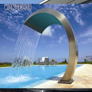 China Large Shaped Geometric Arc Stainless Steel Fountain Sculpture For Garden Swimming Pool on sale