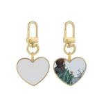 Blank Round And Heart Shape Sublimation Key Ring Bag Hanging Ornaments