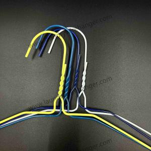 China 18inch Notched Shape Wire Suit Hanger For Dry Cleaner-Multi Color factory