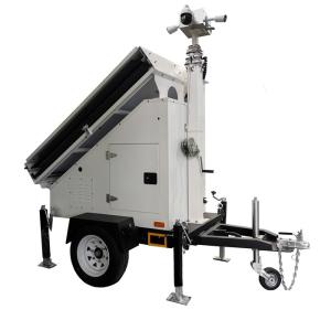 China Mobile Solar Camera Trailer With 3*400W 3*380W Solar Panels For Monitoring factory