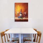 Small Abstract Still Life palette knife art Wine Bottle Fruit Customized size
